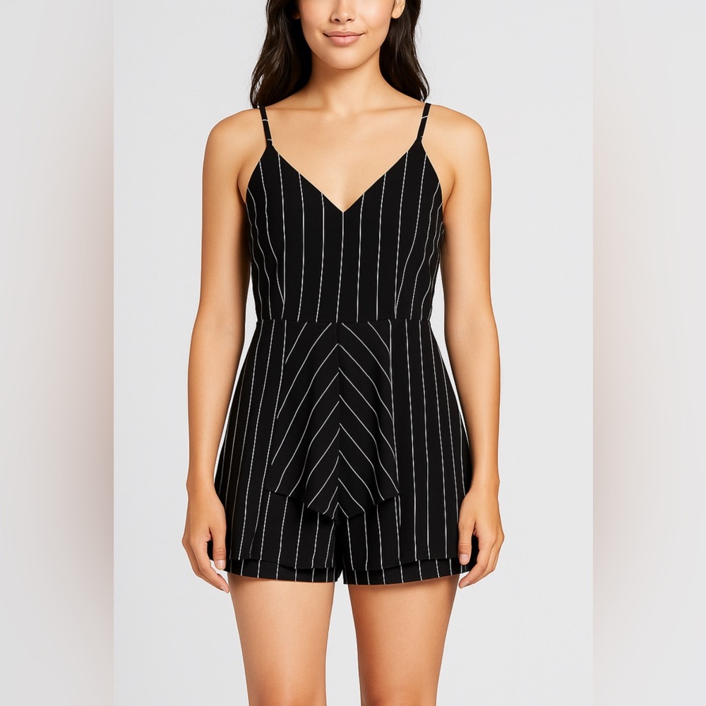 Purple Snow Black and White Striped Dress/Shorts romper Size L